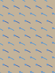 Seamless pattern with space meteors, comets and asteroids with fire trails 