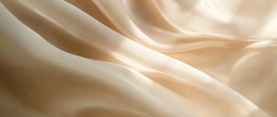 Obraz premium Elegant Draped Beige Fabric Texture Background