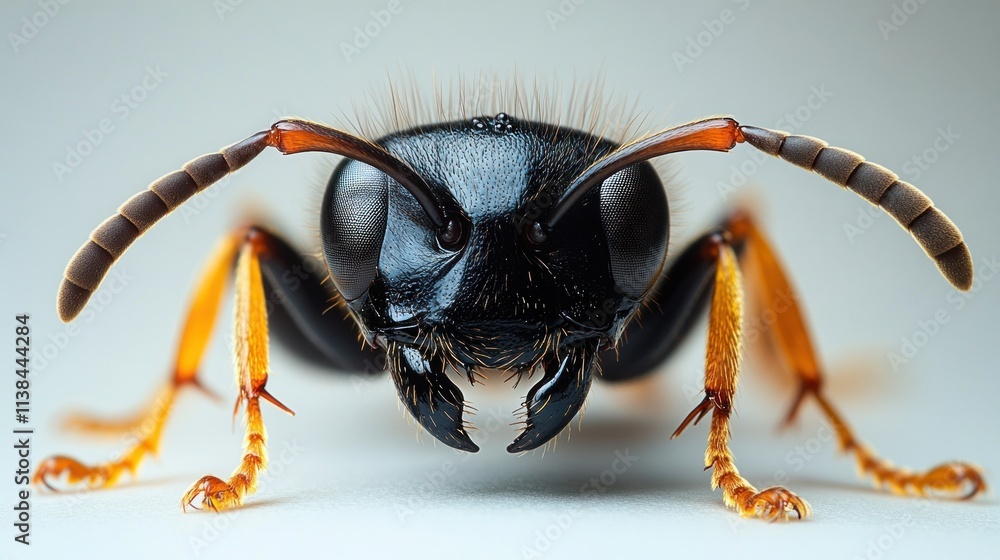 Poster close-up of a detailed insect, showcasing its features and structure.