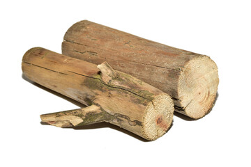 Coniferous firewood on PNG background.