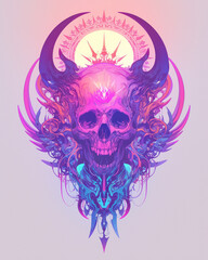 Fototapeta premium Skull and Spider symmetry layout illustration