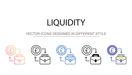 Liquidity icon design with white background stock illustration