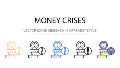 Money Crises icon design with white background stock illustration