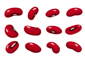 Red beans on a white background