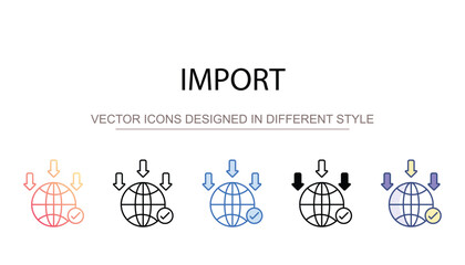 Fototapeta premium Import icon design with white background stock illustration