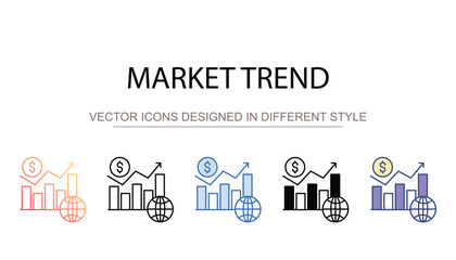 Market Trend icon design with white background stock illustration