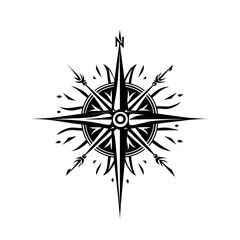 Black and white compass rose design.