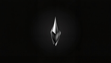 Fototapeta premium Geometric illustration of a black crystal, sleek and modern design, on a black background