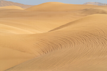 The desert landscape of Huacachina, Peru's famous scenic spot