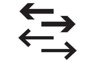 Editable vector data transfer arrows icon. Black, line style, transparent white background. Part of a big icon set family. Perfect for web and app interfaces, presentations, infographics, etc