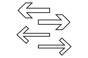Editable vector data transfer arrows icon. Black, line style, transparent white background. Part of a big icon set family. Perfect for web and app interfaces, presentations, infographics, etc