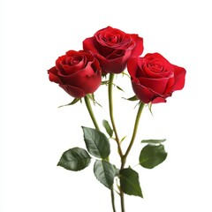 Red rose bouquet isolated on white background