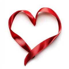 Red ribbon bow isolated on white background