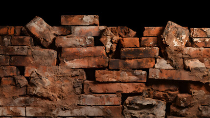 Obraz premium A Rustic Stack of Weathered Red Bricks: Testament to Time, Resilience and Beauty of Imperfection