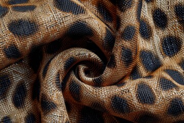 A fabric featuring the classic leopard print pattern with distinct brown and black spots, ideal for creating bold and stylish designs.