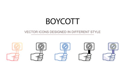 Boycott icon design with white background stock illustration