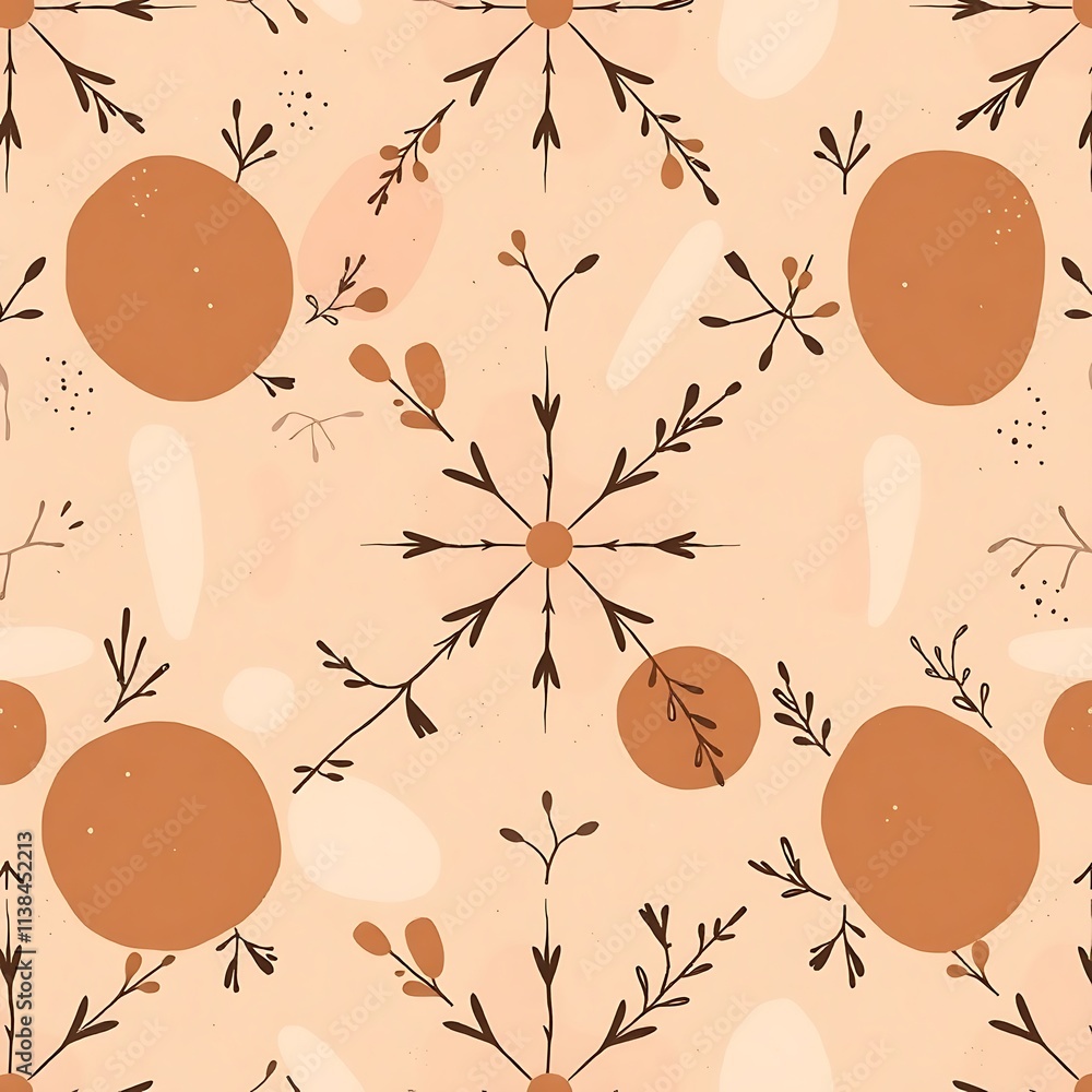 Poster abstract terracotta pattern: a delicate and repeating pattern featuring terracotta circles, abstract