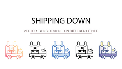 Shipping Down icon design with white background stock illustration