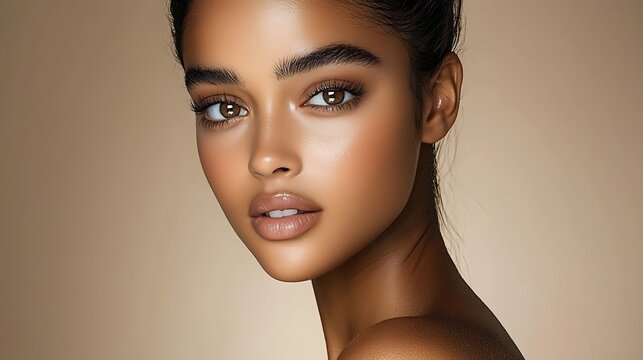 Elegant female models of varying ethnicities, gracefully posing with flawless skin in a bright, minimalist studio for a skincare campaign, ultra-realistic, photo-realistic, highly detailed, 