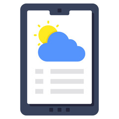 Mobile weather app icon in premium style