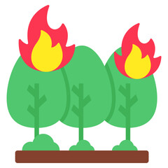 Fototapeta premium Editable design icon of forest fire