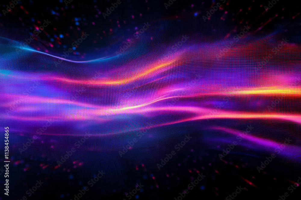 Aufkleber abstract background with colorful lines and particles