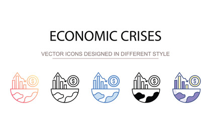 Economic Crises icon design with white background stock illustration