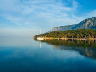 Fototapeta premium Akyaka Village coatline view. Akyaka is popular tourist destination in Turkey.