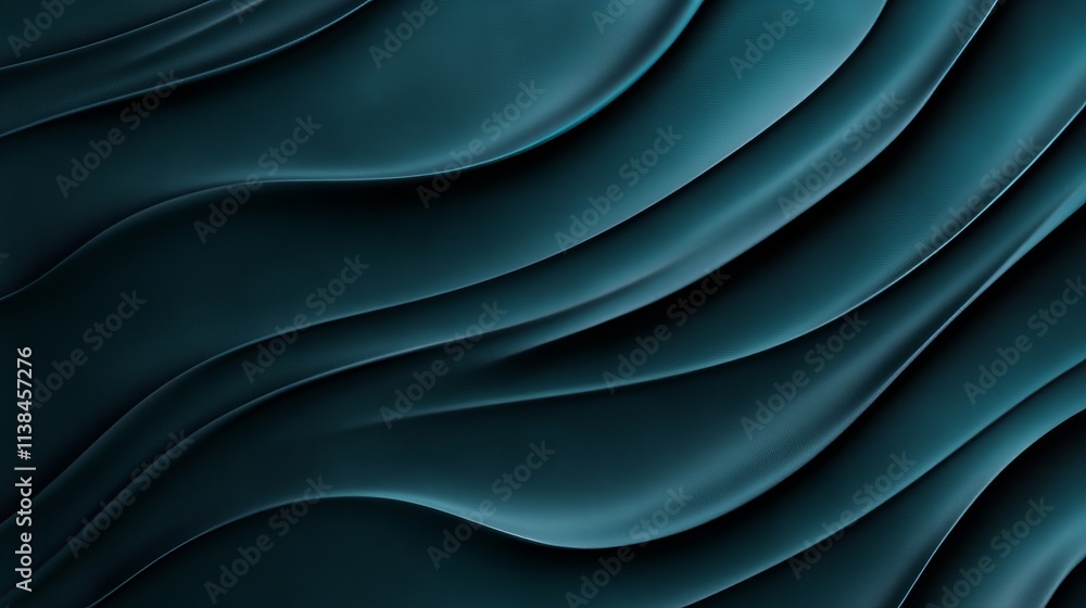 Aufkleber abstract wavy texture in deep teal tones, creating a sense of depth and movement.