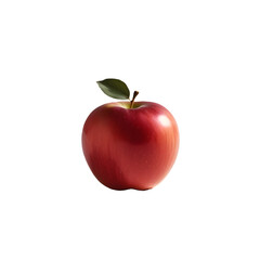 A whole apple isolated on a white background, emphasizing its shiny skin 