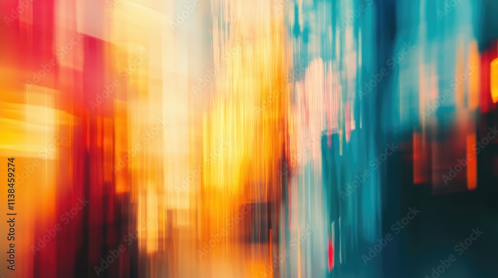 Poster abstract motion blur of colorful lights creating a vibrant and dreamy background ideal for artistic 