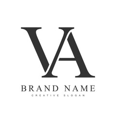 VA trendy logotype template. Initial letter v and a classic font style. Creative logo for company name or identity.