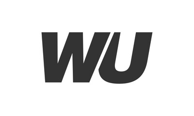 Obraz premium WU Techno Editable Font Logo For Corporate Branding. Bold, Futuristic Design With Unique Typographic Ideas. Minimal Custom Type And Dynamic Letter