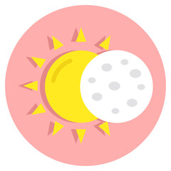 A trendy design icon of solar eclipse