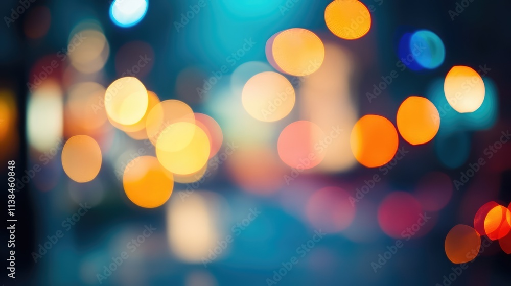 Poster colorful blurred light trails creating an abstract background with vibrant hues and dreamy bokeh eff