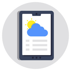 Mobile weather app icon in premium style