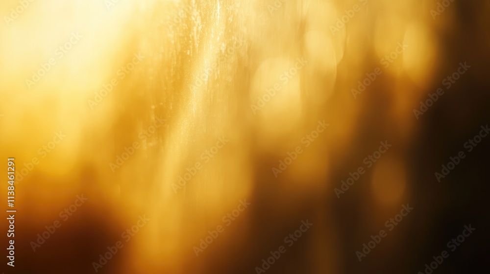 Poster golden light abstraction creating a blurred shadow and soft textures on a wall illustrating warmth a