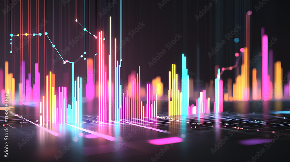 Poster data visualization trends digital space infographic design modern environment abstract view insights