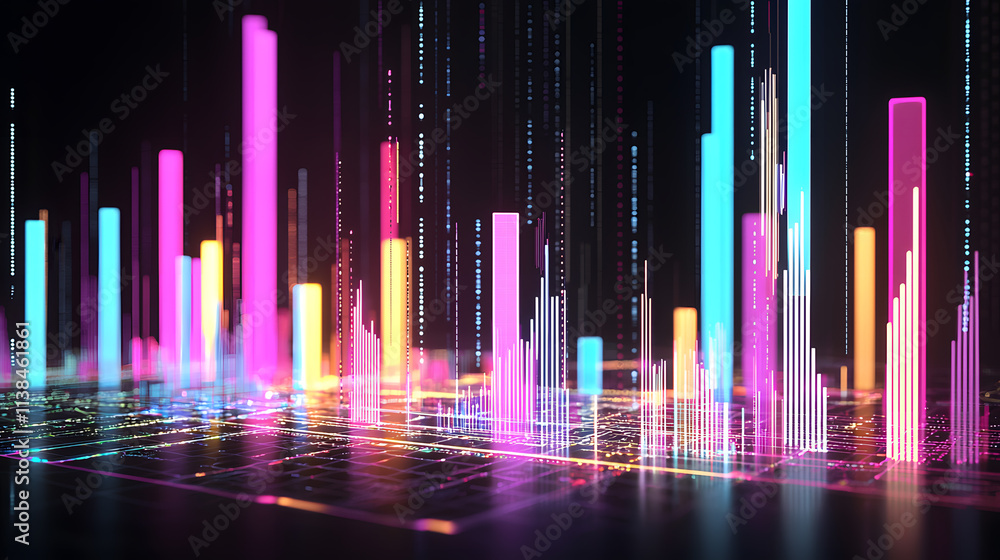 Poster dynamic digital visualization of data metrics in a futuristic environment for technology trends anal