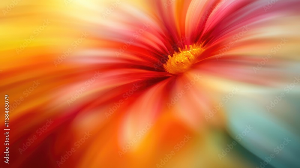 Poster blurred flower abstract background with vibrant colors and bokeh effects creating a vintage romantic