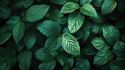Lush green leaf texture background with varied shades and intricate patterns suitable for nature and design themes.