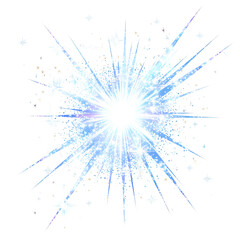 Blue Glow Light Effect Isolated on Transparent Background
