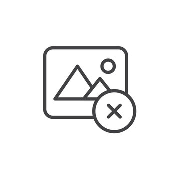 No picture icon Logo symbol outline set