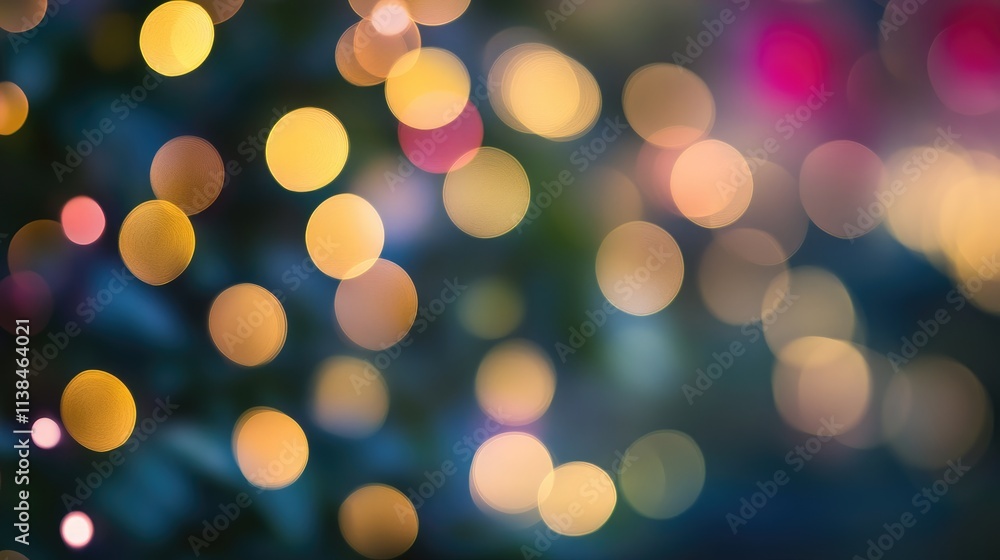 Poster bokeh effect with colorful lights creating an ambient background for nature and industrial themes