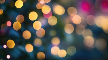 Obraz premium Bokeh Effect with Colorful Lights Creating an Ambient Background for Nature and Industrial Themes