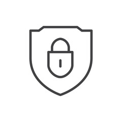 Protection lock icon Logo symbol outline set