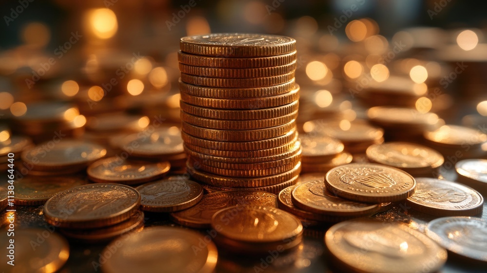 Aufkleber a stack of money on a flat surface