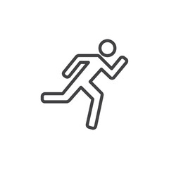 Runing icon Logo symbol outline set