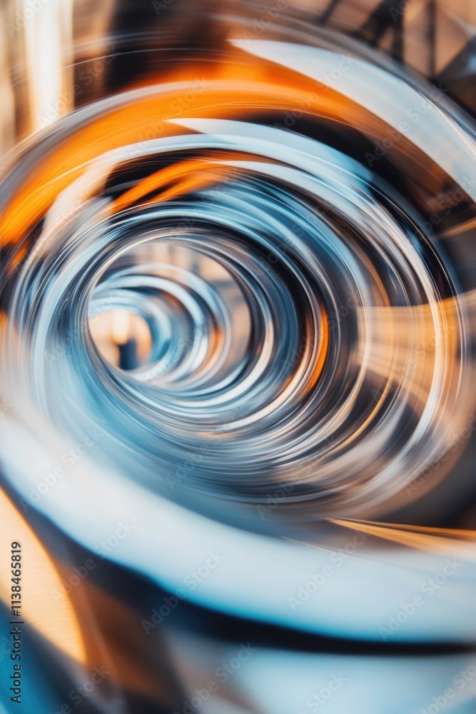 Poster a blurred image of a spiral moving quickly