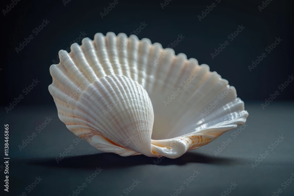 Poster A detailed view of a shell on a table